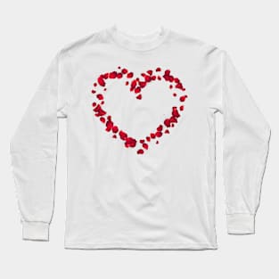 Romantic Rose Petal Heart Long Sleeve T-Shirt